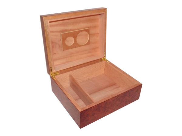 Humidor 40 szivar részére, gyökérmintás szivar tároló doboz, hygrométer, párásító + AJÁNDÉK szett! - Image 4