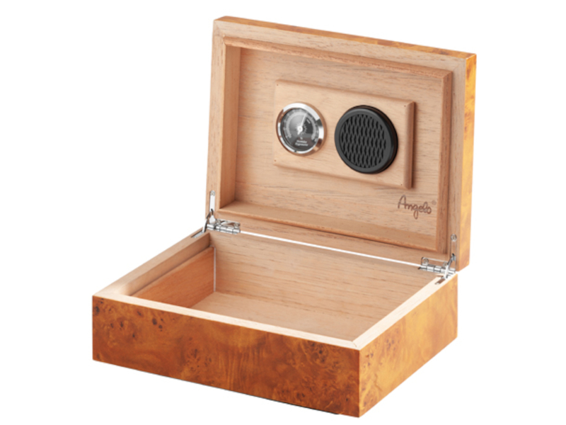 Humidor 30 szál szivar részére, cédrusfa szivar tároló doboz, párásítóval, hygrométerrel - bruyere + AJÁNDÉK szett! - Image 3