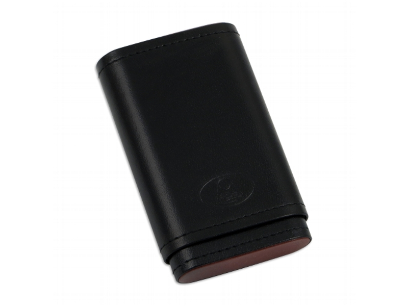 Cigarillo tok - 5 szivarka részére, fekete bőr (100x55x16mm)