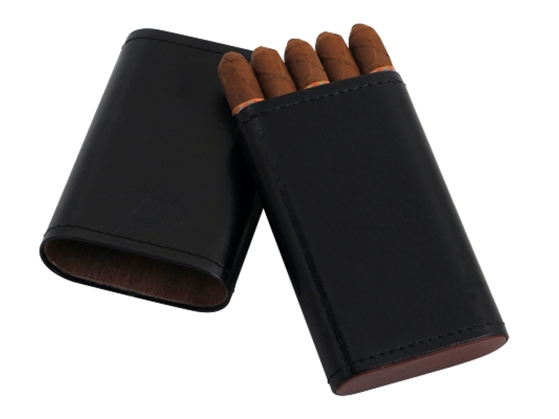 Cigarillo tok - 5 szivarka részére, fekete bőr (100x55x16mm) - Image 2