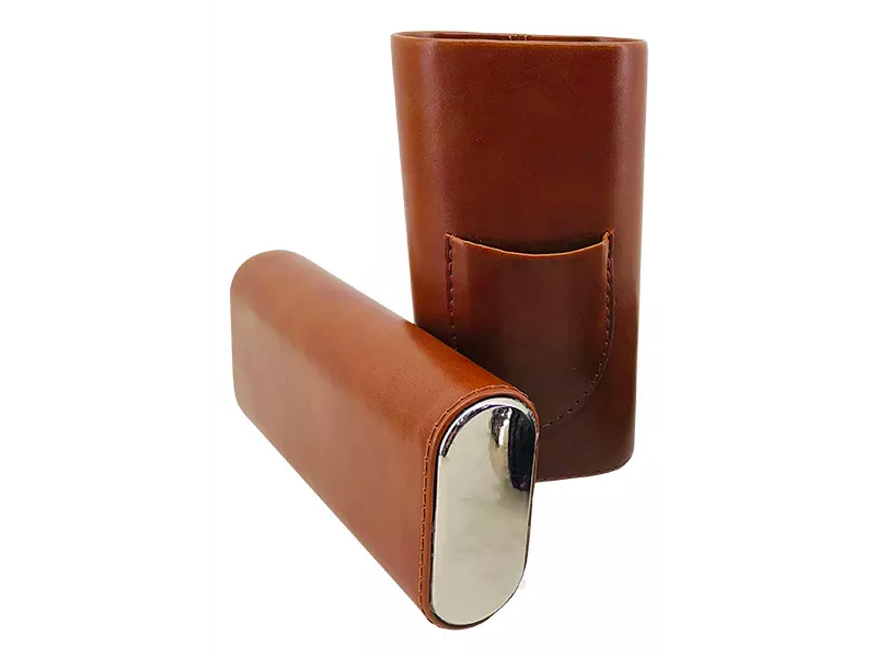 Szivartok 3 szivar részére - barna/cédrus, Robusto (17x8x3cm) + Szivarvágó, Achenty! - Image 5