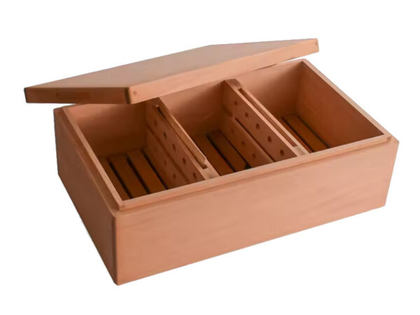 Humidor 80-90 szivar részére, tömör spanyol cédrusfa, natur szivar tároló doboz - Achenty! - Image 2