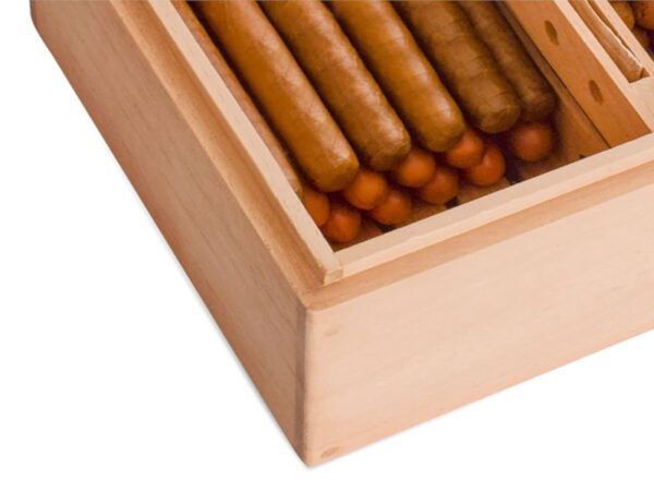 Humidor 80-90 szivar részére, tömör spanyol cédrusfa, natur szivar tároló doboz - Achenty! - Image 6