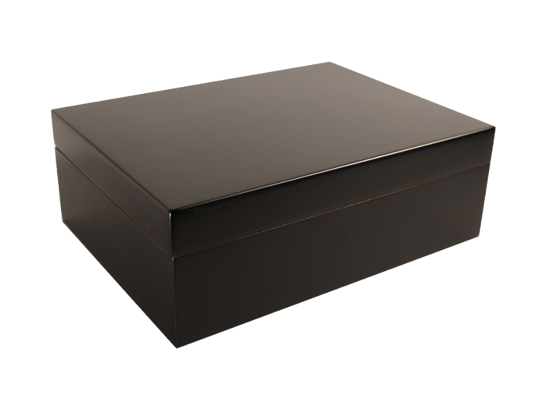 Humidor 30 szivar részére, MATT fekete színű szivar tároló doboz, hygrométer, párásító + AJÁNDÉK szett! - Image 2