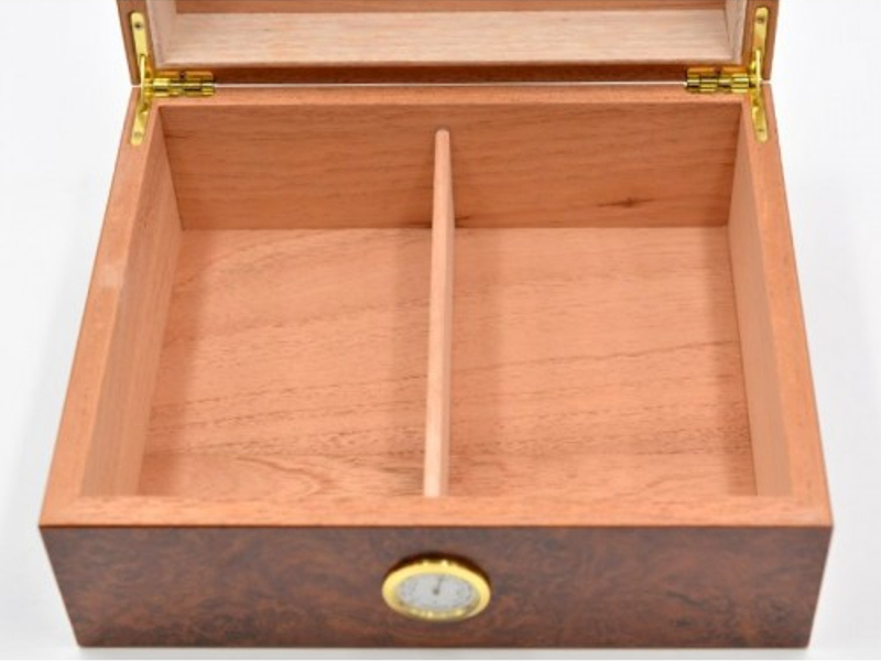 Humidor 40 szál szivar részére, cédrusfa szivar tároló doboz, párásítóval, külső hygrométerrel - gyökérmintás, Angelo - Image 7
