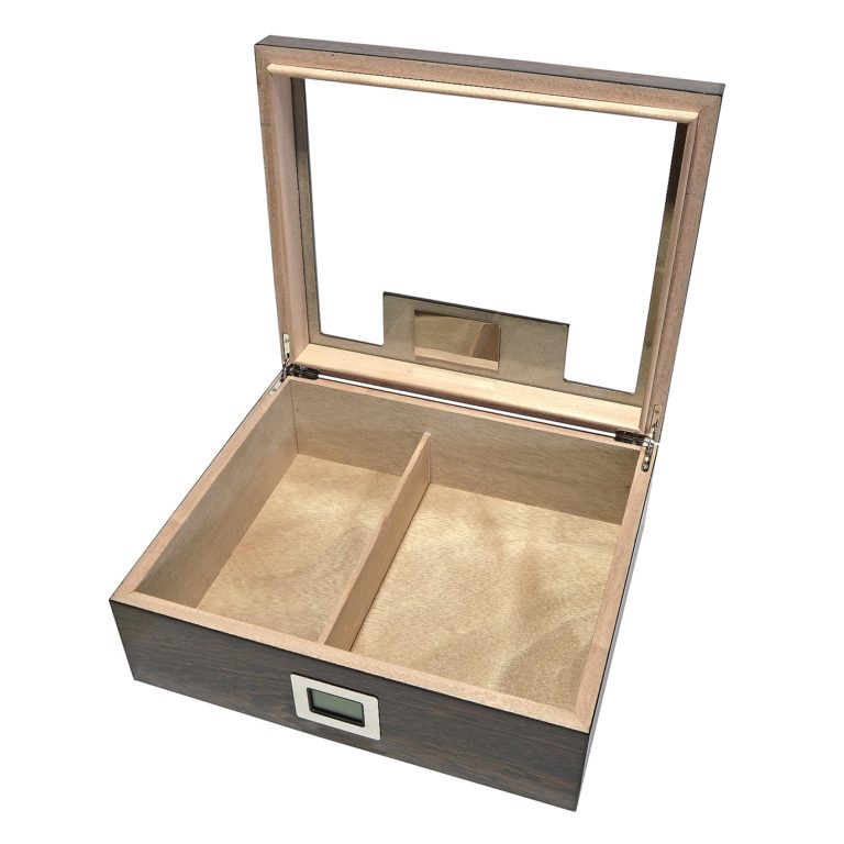 Humidor 50 szál szivarnak, üvegtetős, barna + AJÁNDÉK szett! - Image 4