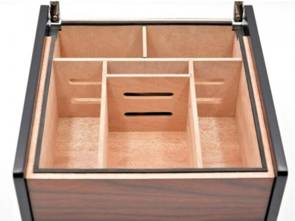 Hermoso humidor 80-100 szálas szivardoboz, cédrusfa szivartartó doboz, üvegtető, párásító - mahagóni borítással - Image 6