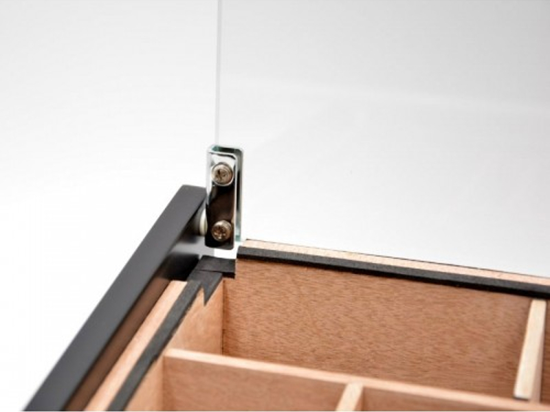 Hermoso humidor-Oak 80-100 szálas szivardoboz, cédrusfa szivartartó doboz, üvegtető, párásító - tölgyfa borítással - Image 5