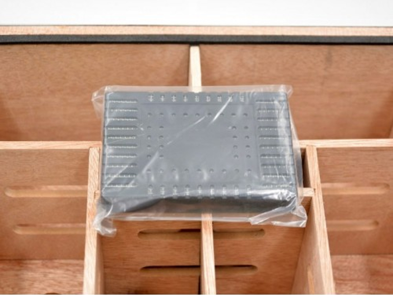 Hermoso humidor-Oak 80-100 szálas szivardoboz, cédrusfa szivartartó doboz, üvegtető, párásító - tölgyfa borítással - Image 10