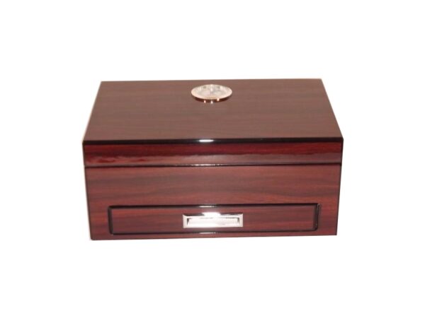Humidor 10 szál szivar részére - barna, lakkozott + SZETT! - Image 2